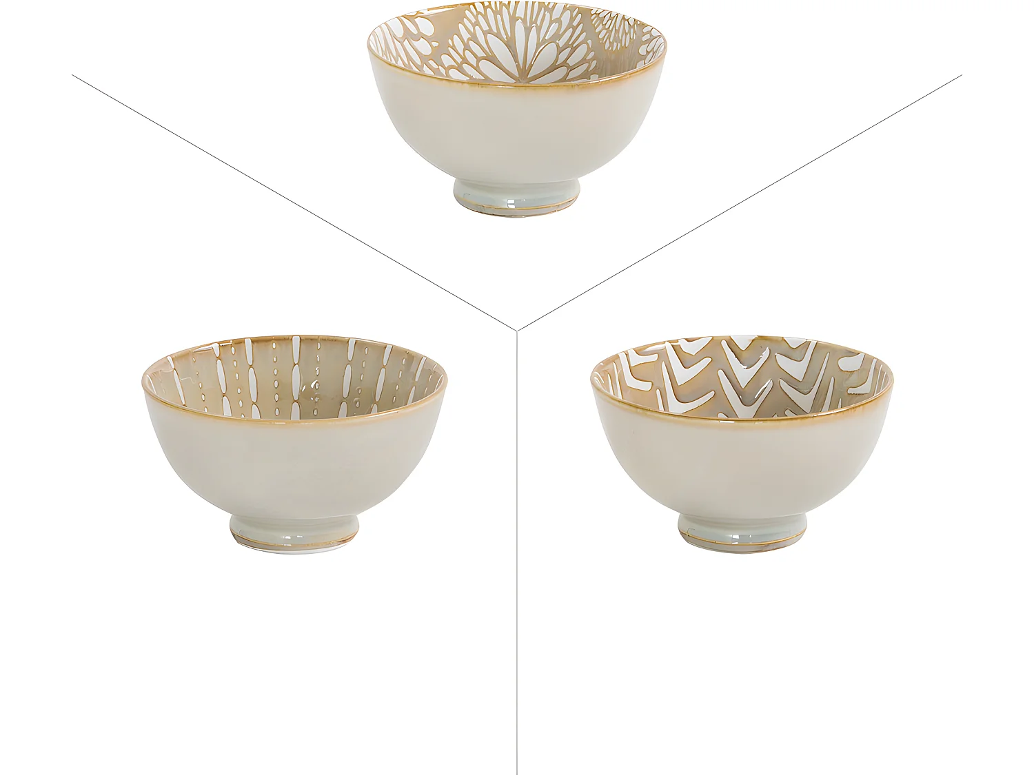 Coupelle penjab beige 9,5 cm (lot de 6)