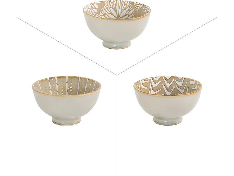 Coupelle penjab beige 9,5 cm (lot de 6)