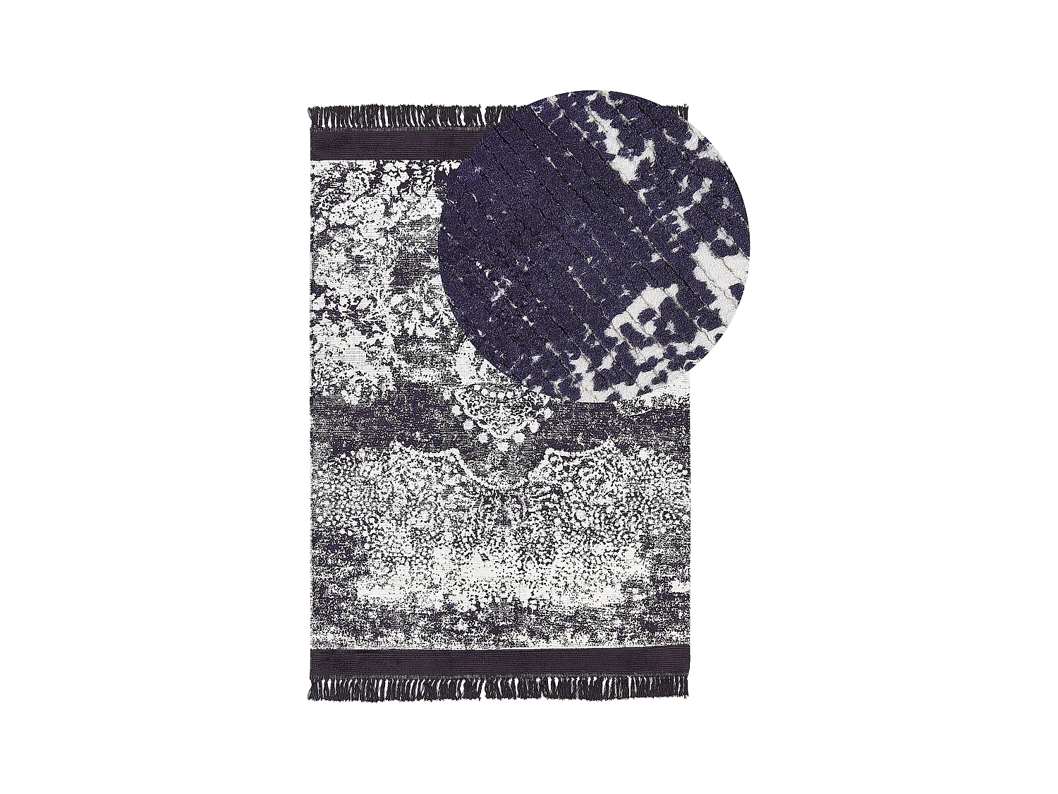 Teppich Viskose violett/weiß orientalisches Muster 160 x 230 cm Fransen Akarsu