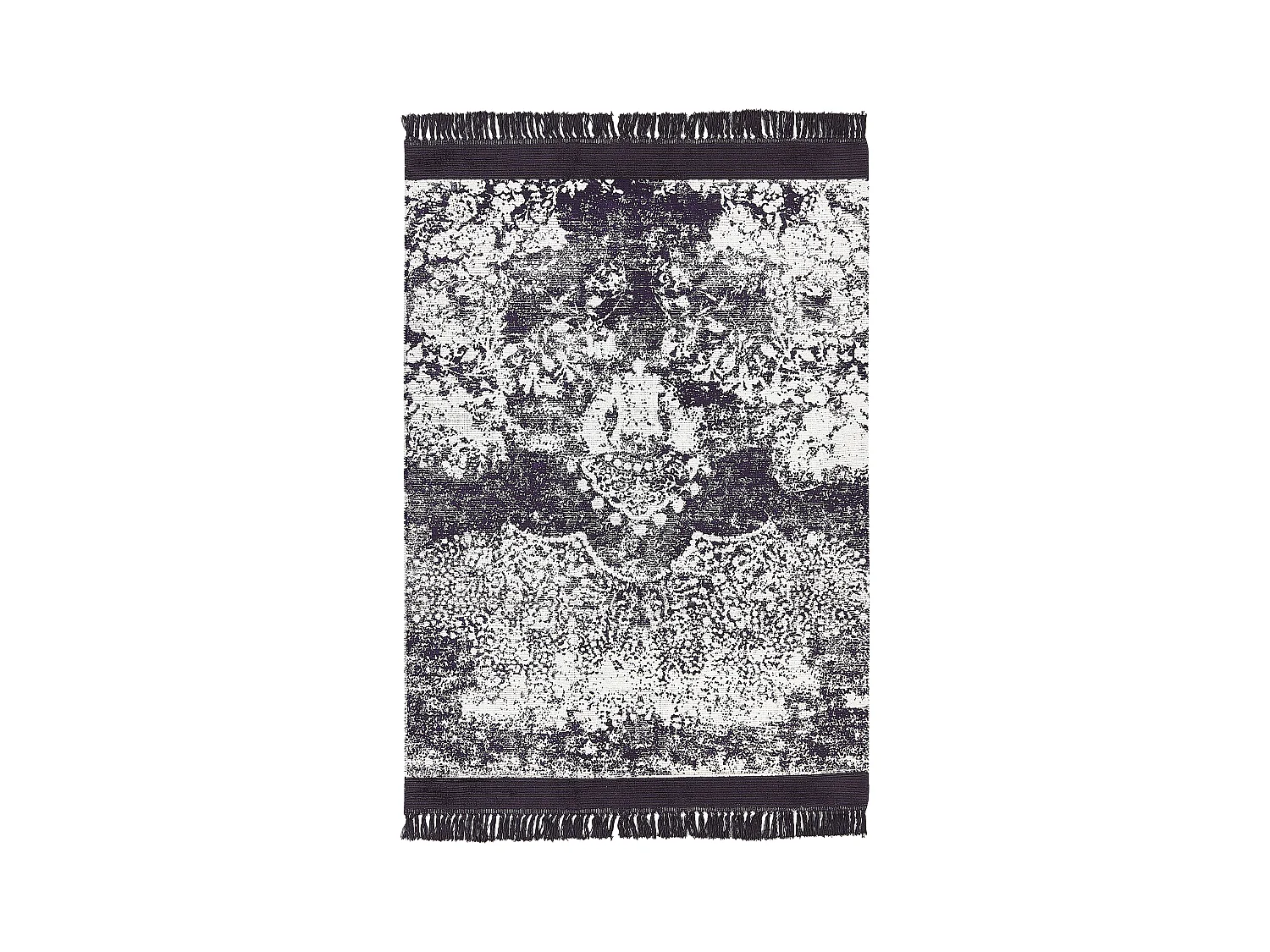 Teppich Viskose violett/weiß orientalisches Muster 160 x 230 cm Fransen Akarsu