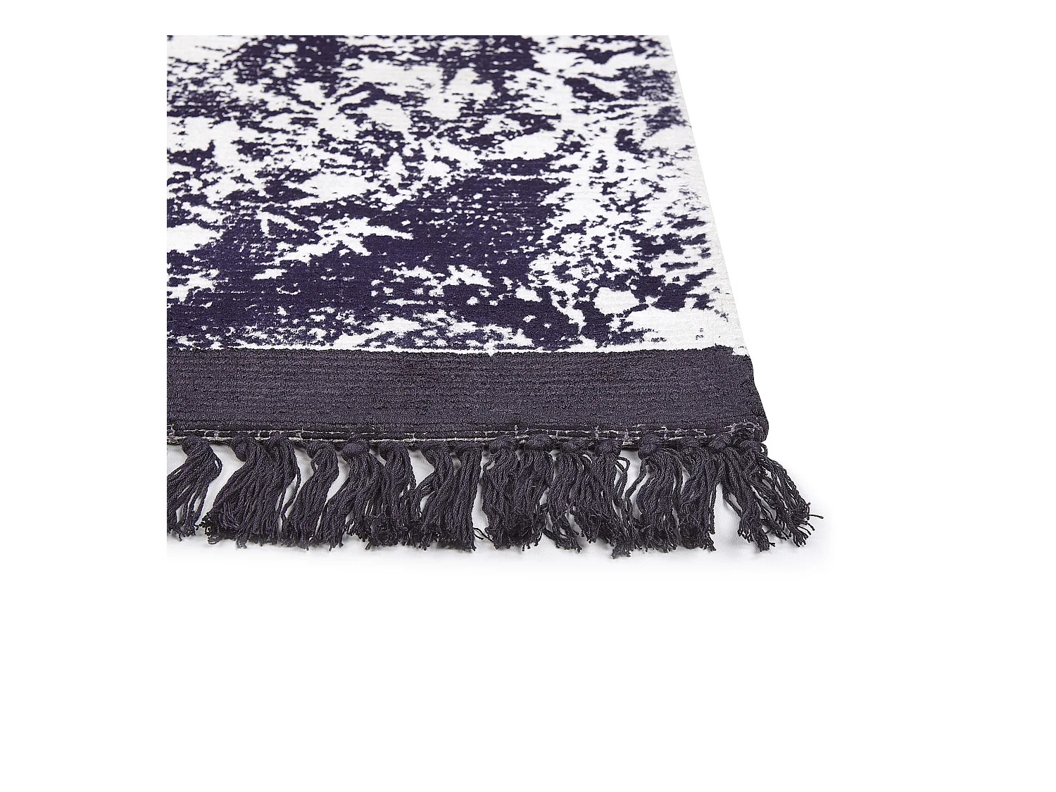 Teppich Viskose violett/weiß orientalisches Muster 160 x 230 cm Fransen Akarsu