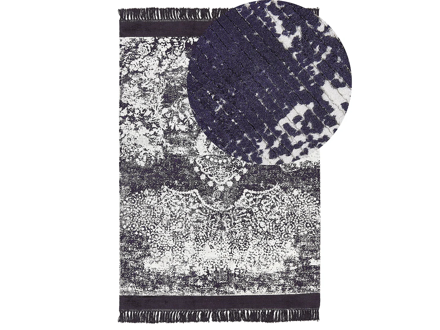 Tapis en viscose violet et blanc 160 x 230 cm AKARSU