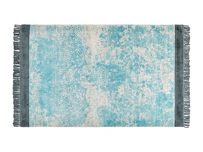 Dywan z wiskozy 140 x 200 cm niebieski z beżowym AKARSU