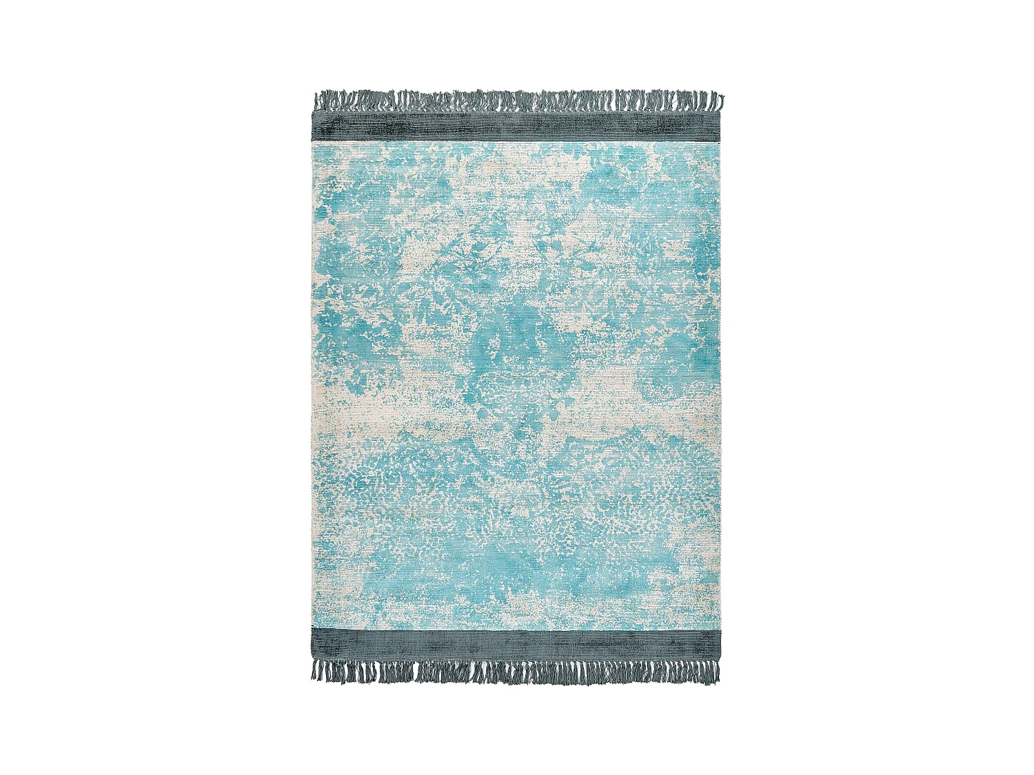 Alfombra de viscosa azul claro/beige 140 x 200 cm AKARSU