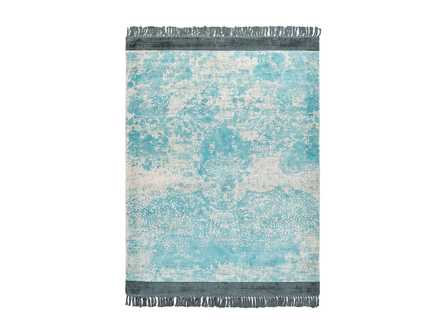 Alfombra de viscosa azul claro/beige 140 x 200 cm AKARSU