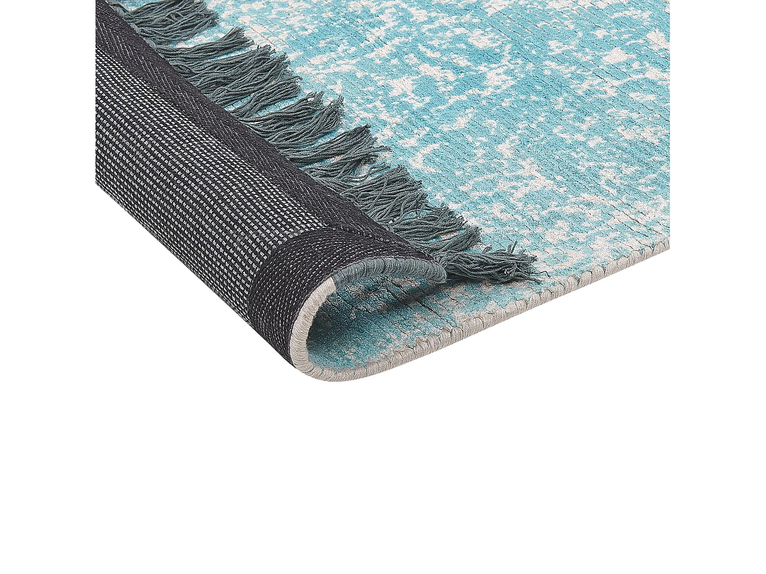 Alfombra de viscosa azul claro/beige 140 x 200 cm AKARSU