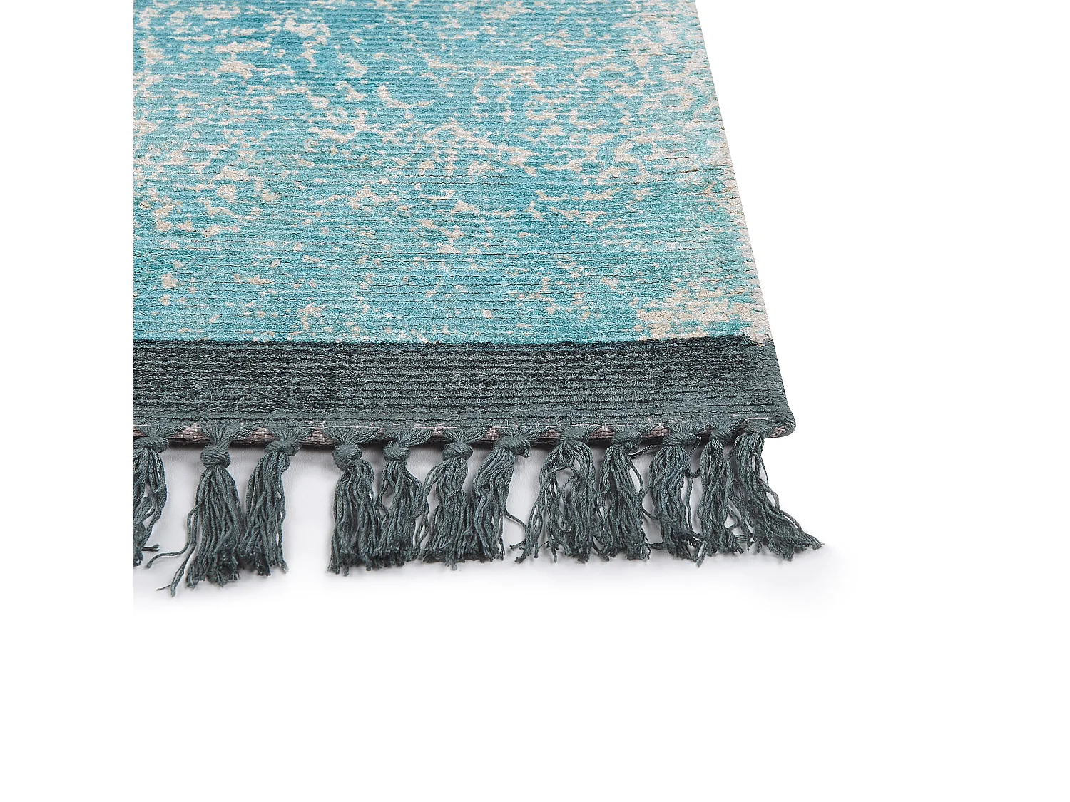 Tappeto viscosa blu e beige 140 x 200 cm AKARSU