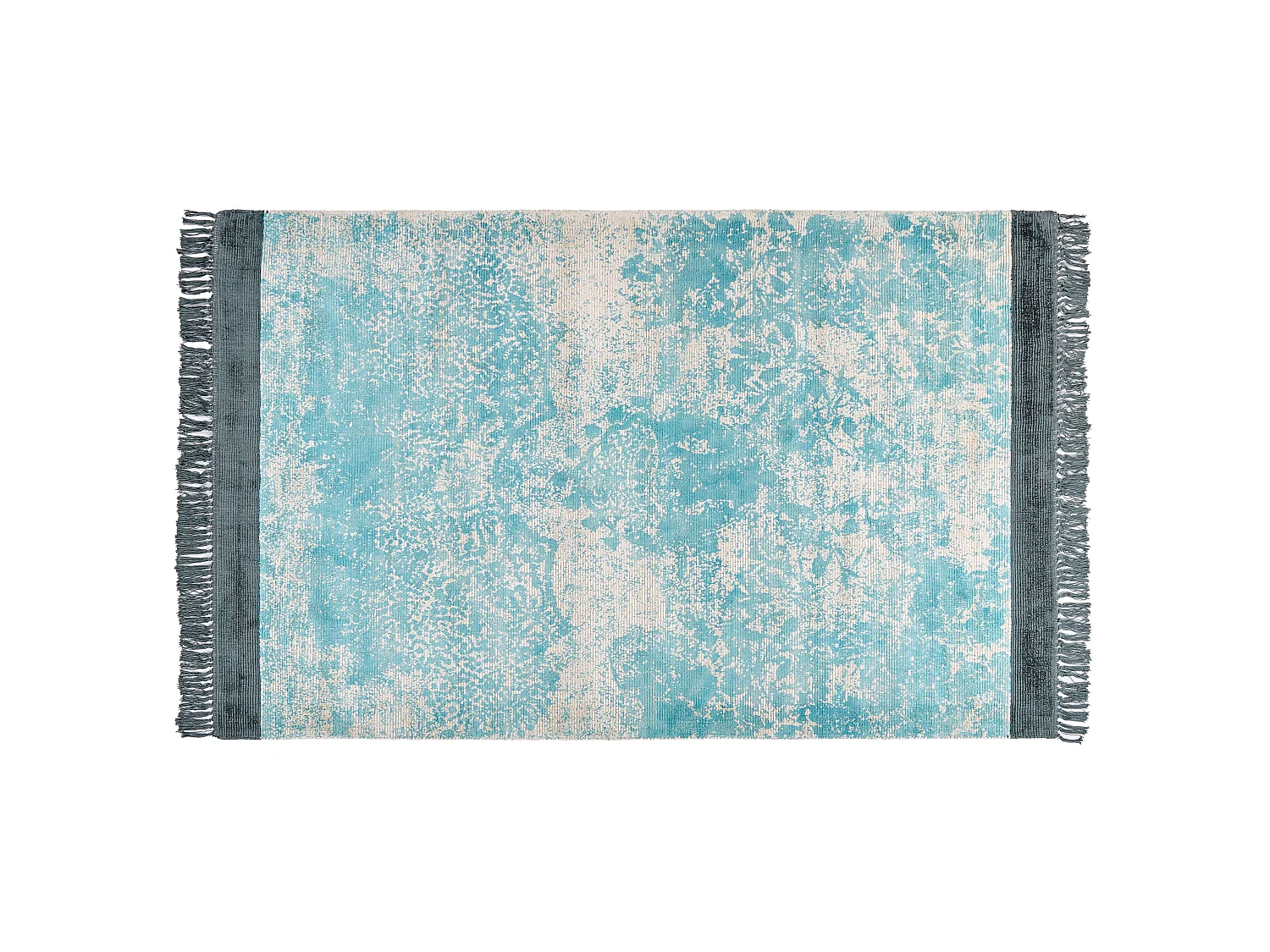 Alfombra de viscosa azul claro/beige 140 x 200 cm AKARSU