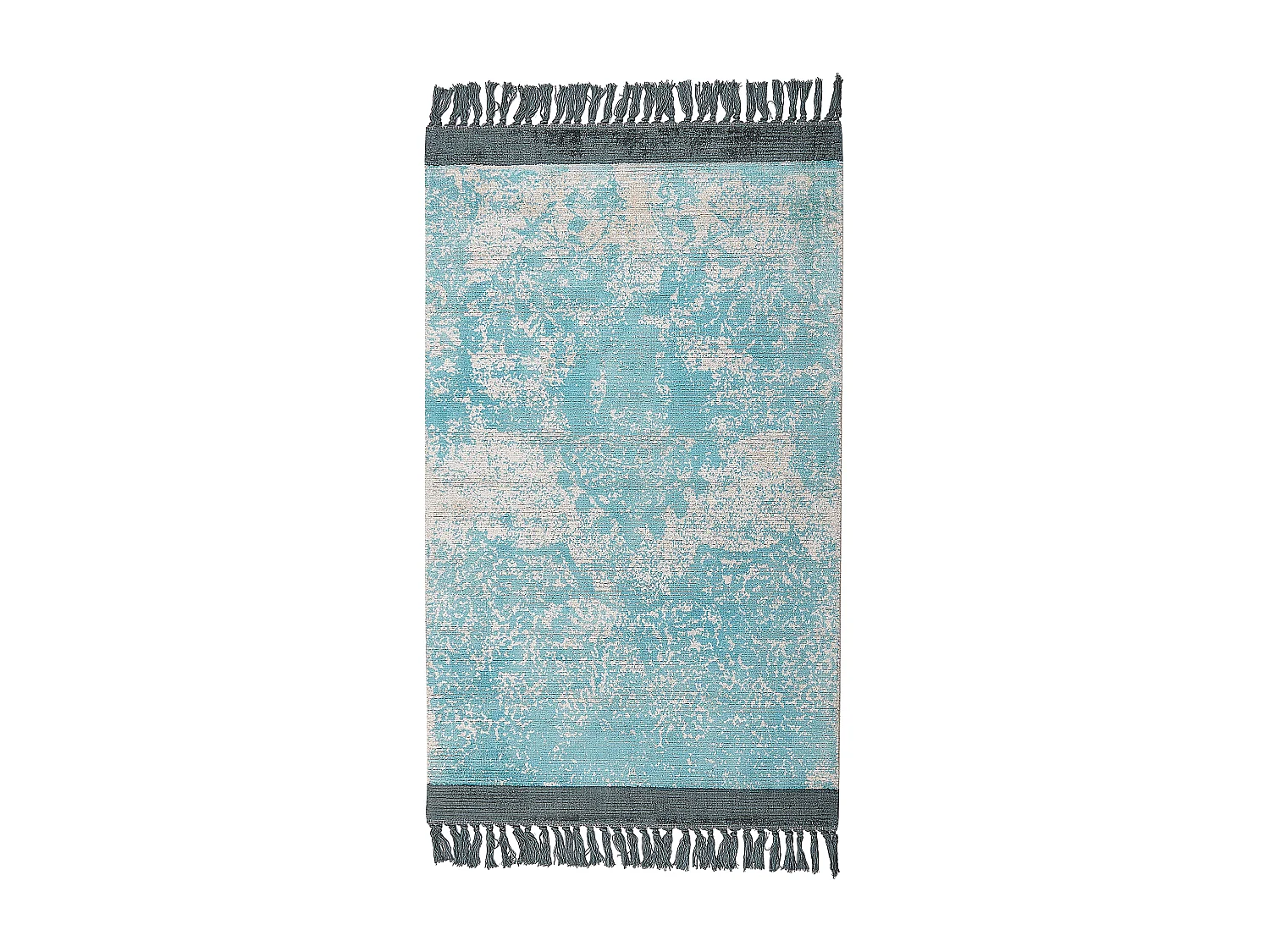 Teppich Viskose hellblau / beige 80 x 150 cm cm orientalisches Muster Kurzflor AKARSU