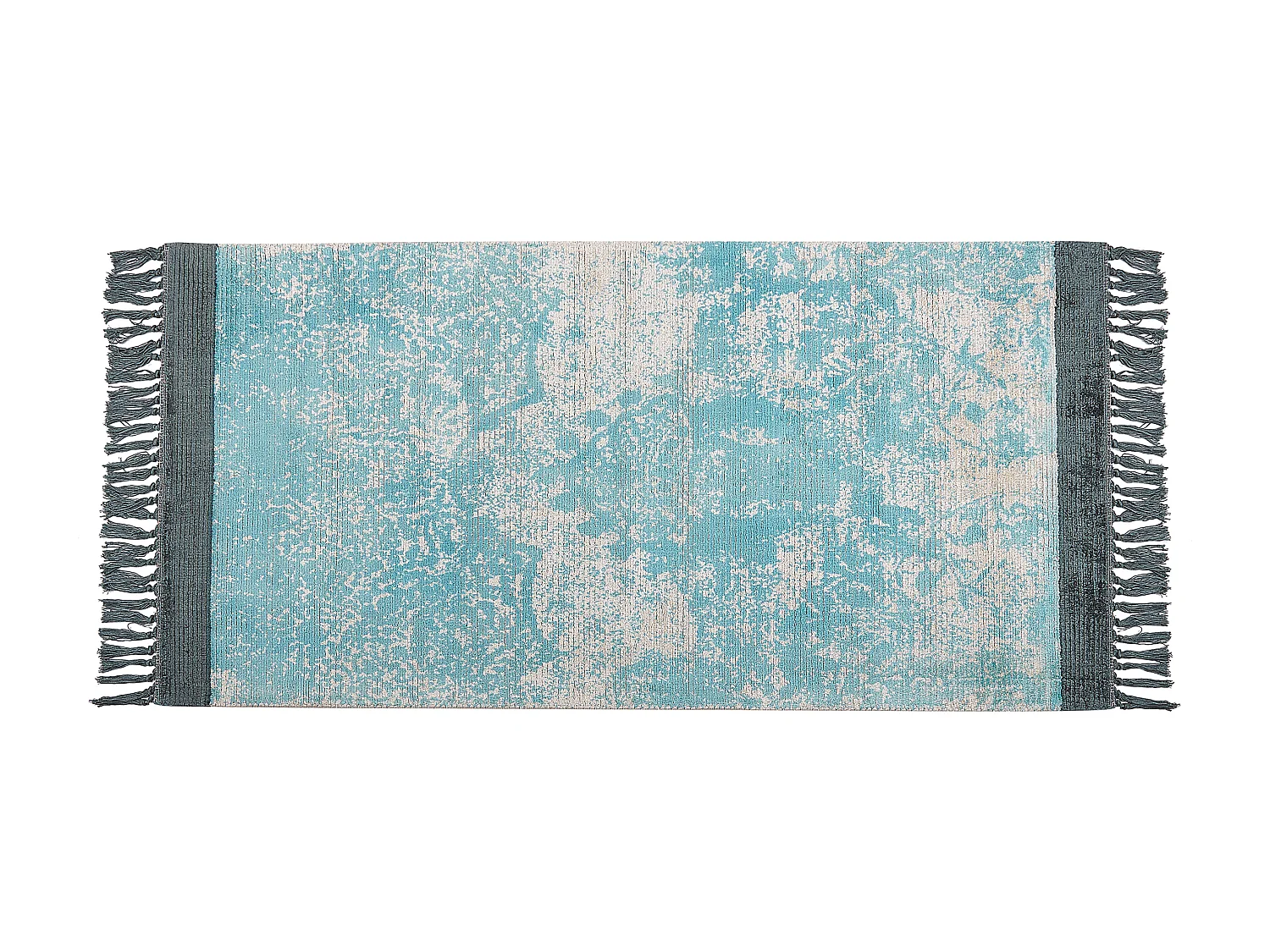 Tapete em viscose azul e creme 80 x 150 cm AKARSU