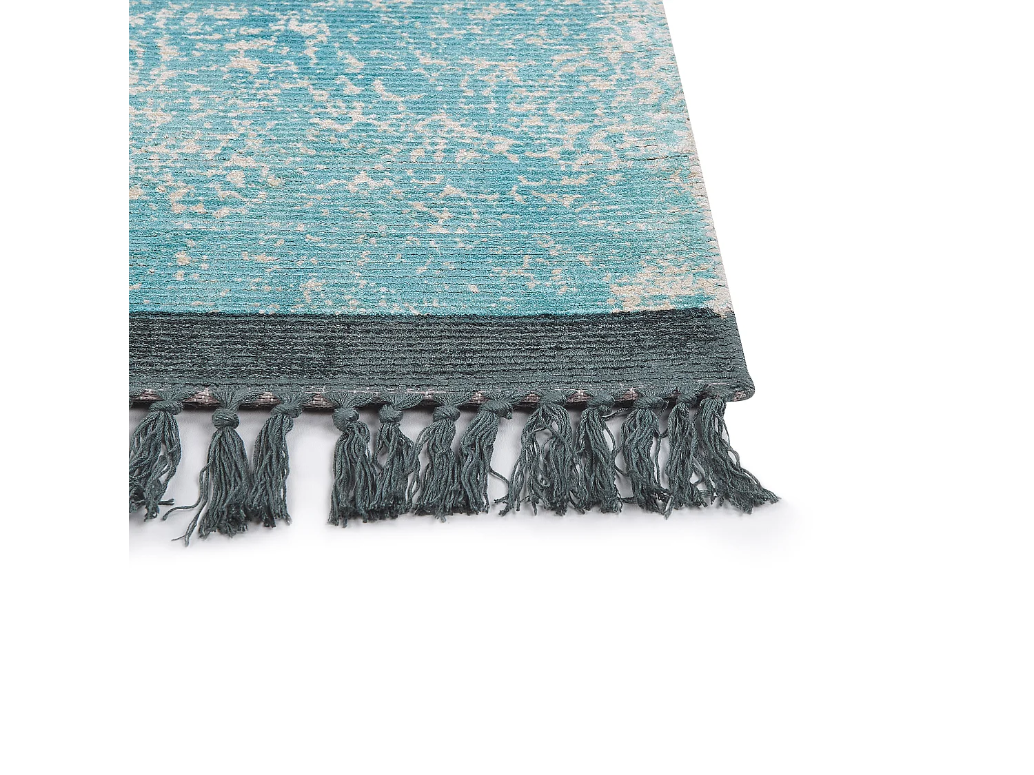 Tappeto viscosa blu e beige 80 x 150 cm AKARSU