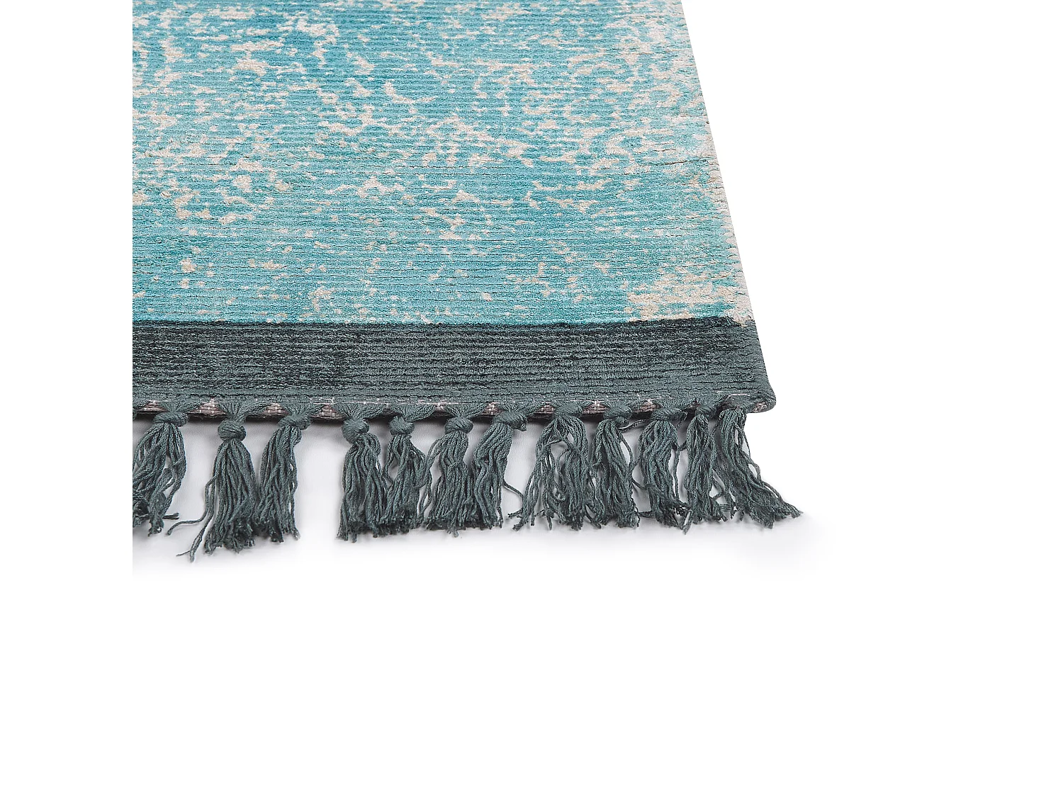 Teppich Viskose hellblau / beige 80 x 150 cm cm orientalisches Muster Kurzflor AKARSU