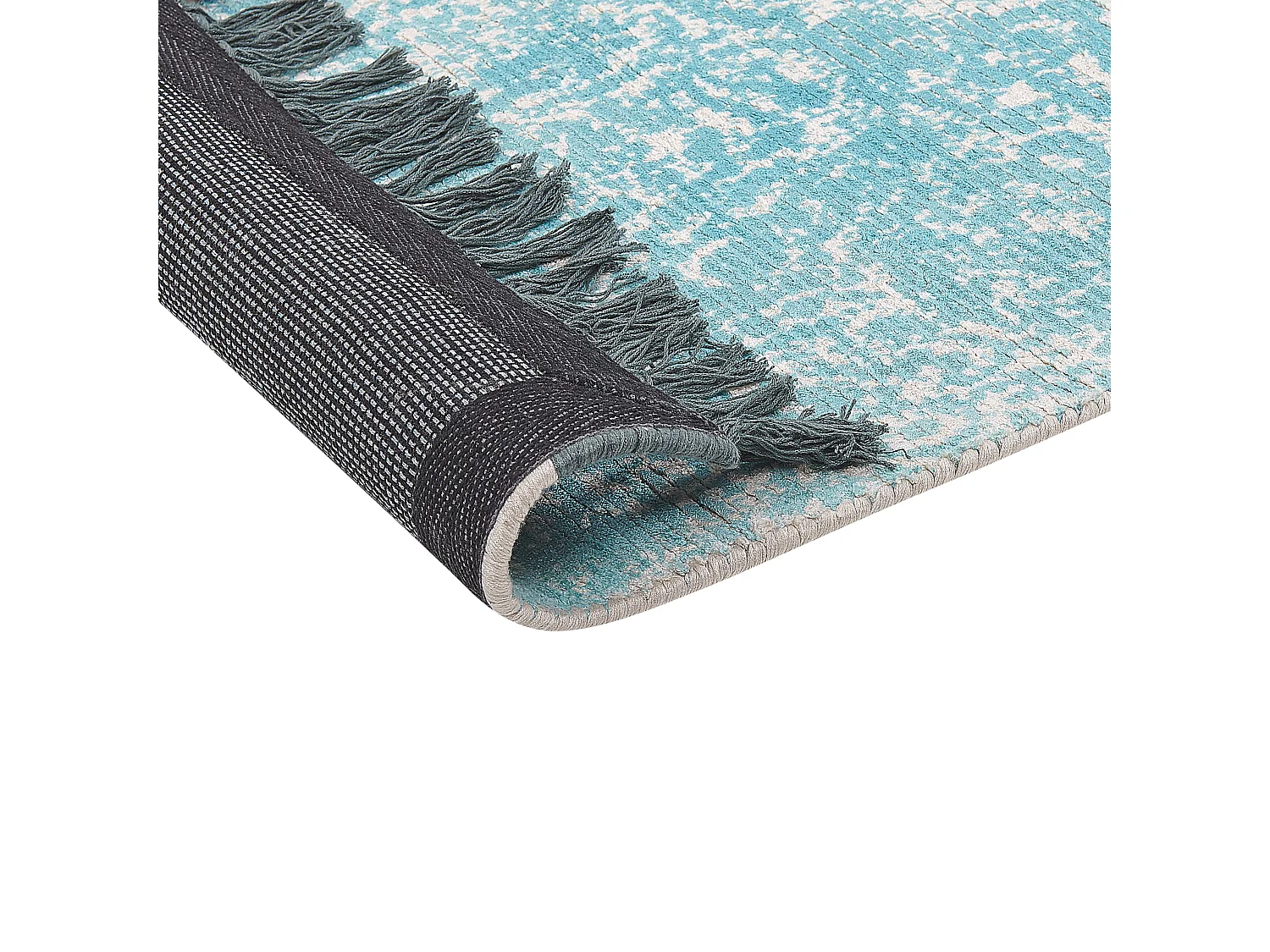 Tapis en viscose bleu et beige 80 x 150 cm AKARSU