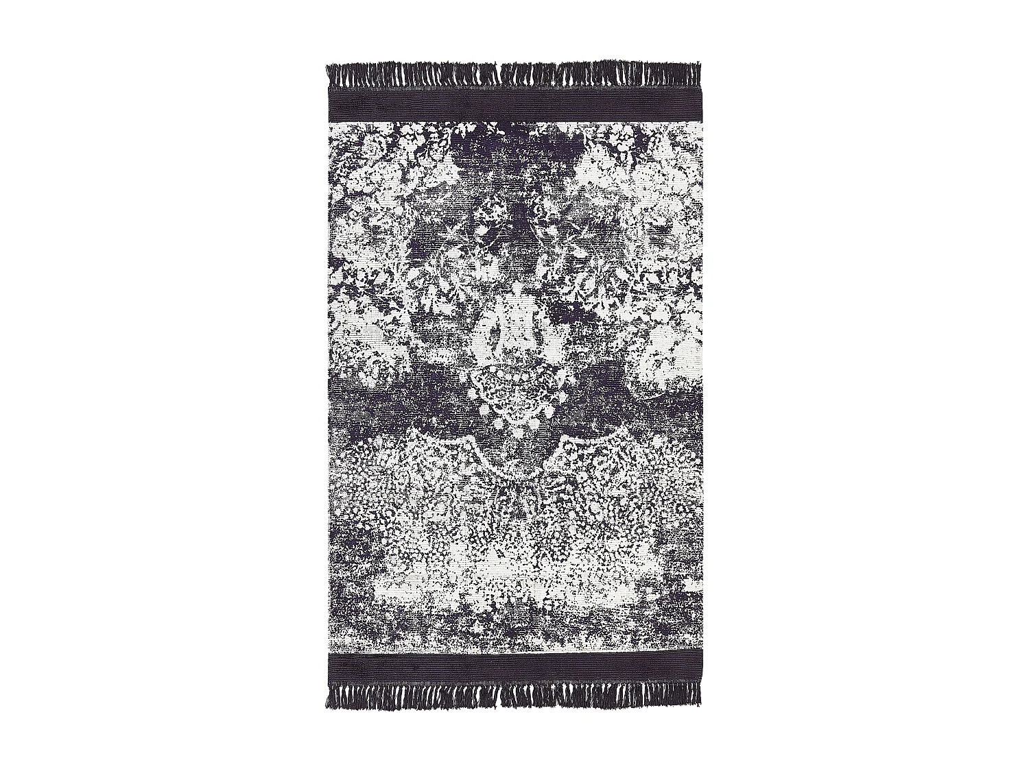 Teppich Viskose violett / weiss 140 x 200 cm orientalisches Muster Kurzflor AKARSU