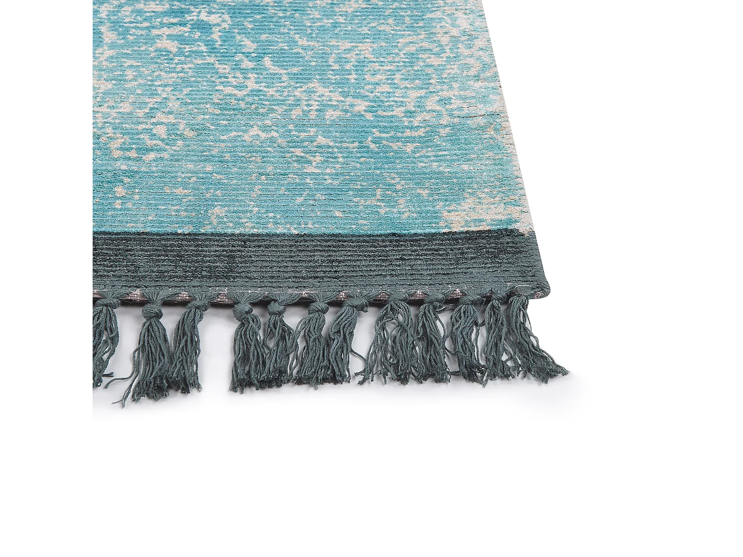 Tappeto viscosa blu e beige 160 x 230 cm AKARSU