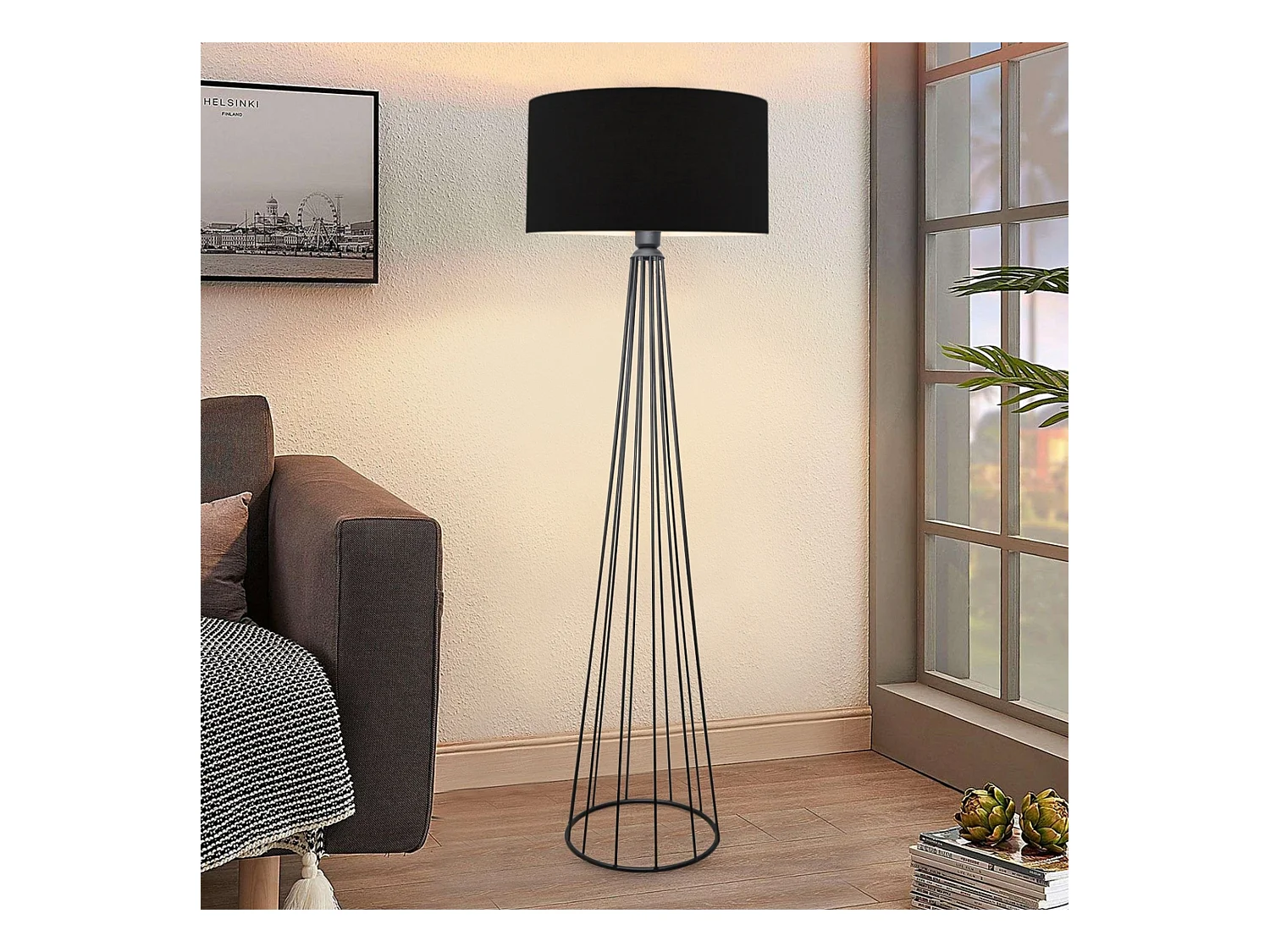 Lampadaire Neath hauteur 155 cm E27 anthracite / noir [lux.pro]