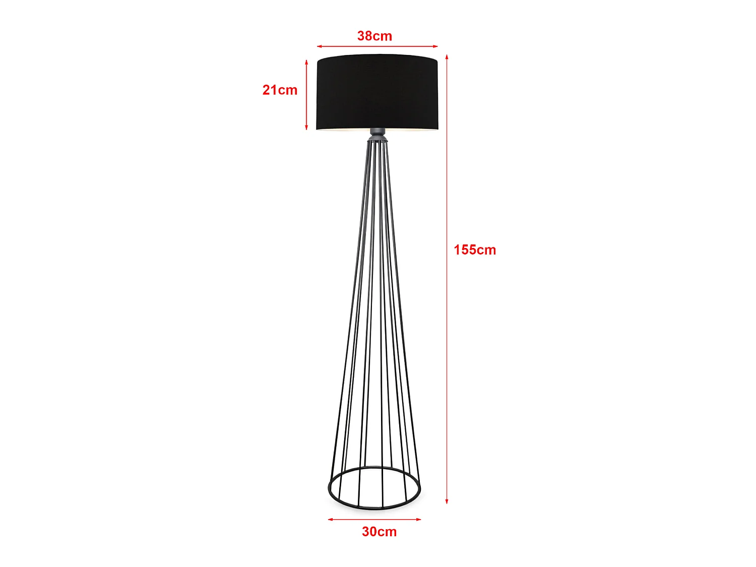 Lampadaire Neath hauteur 155 cm E27 anthracite / noir [lux.pro]