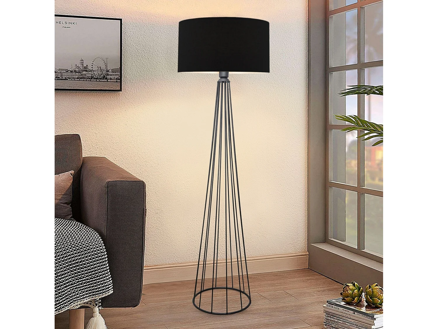 Lampadaire Neath hauteur 155 cm E27 anthracite / noir [lux.pro]