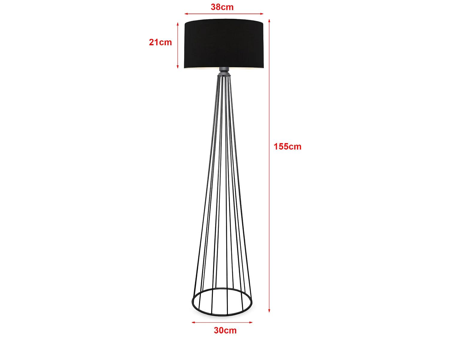 Lampadaire Neath hauteur 155 cm E27 anthracite / noir [lux.pro]
