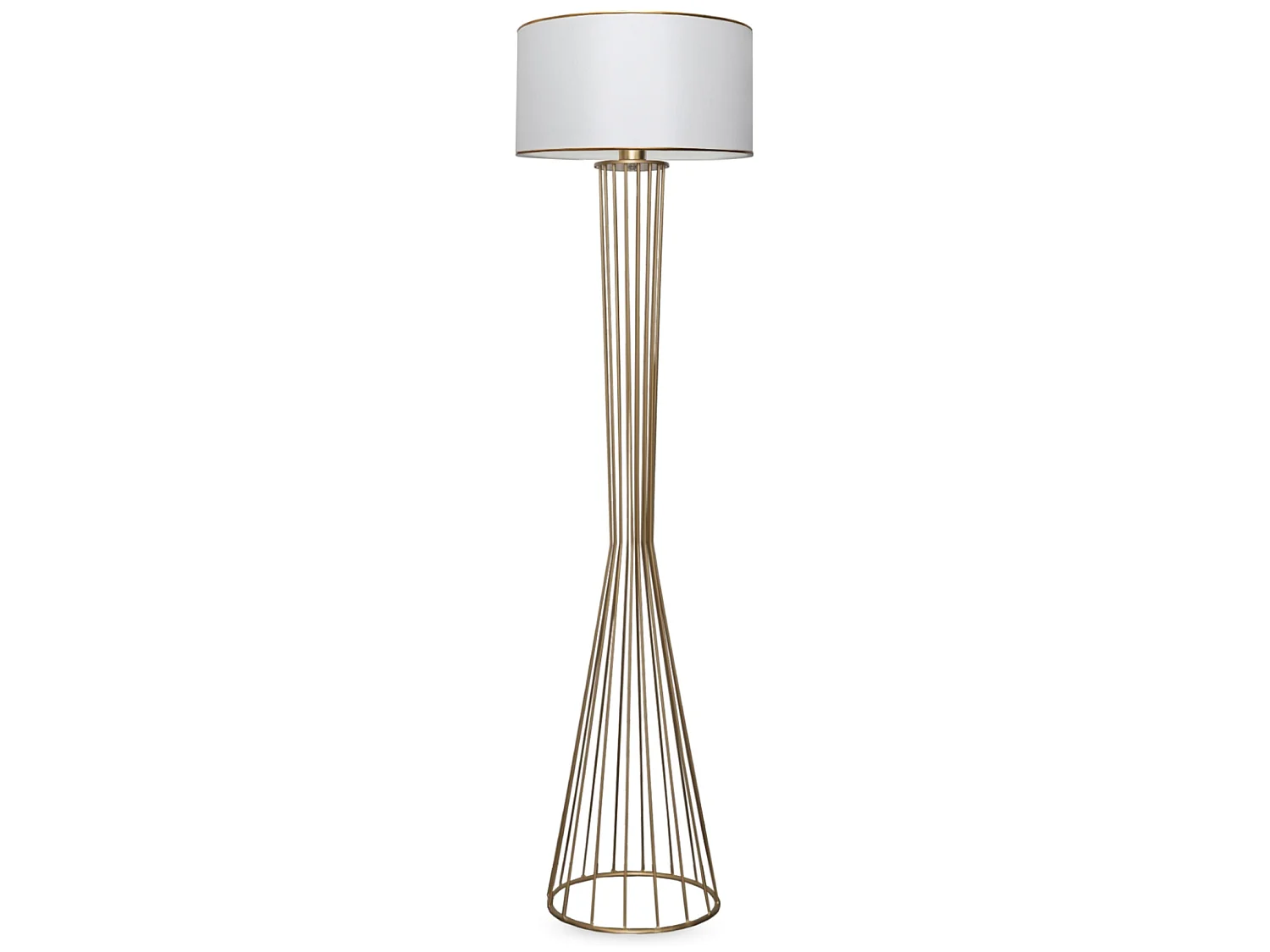 Lampadaire Newcastle hauteur 155 cm E27 laiton / blanc [lux.pro]