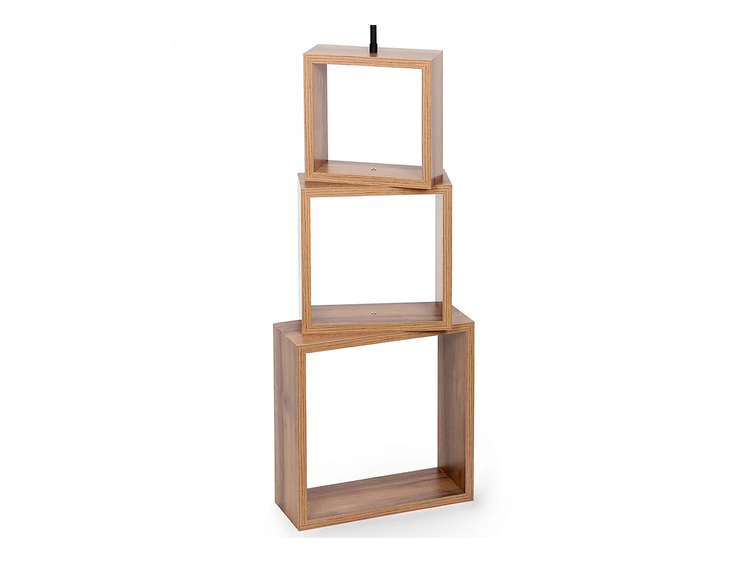 Lampadaire Mansfield avec étagère hauteur 140 cm E27 effet bois / noir / crème [lux.pro]