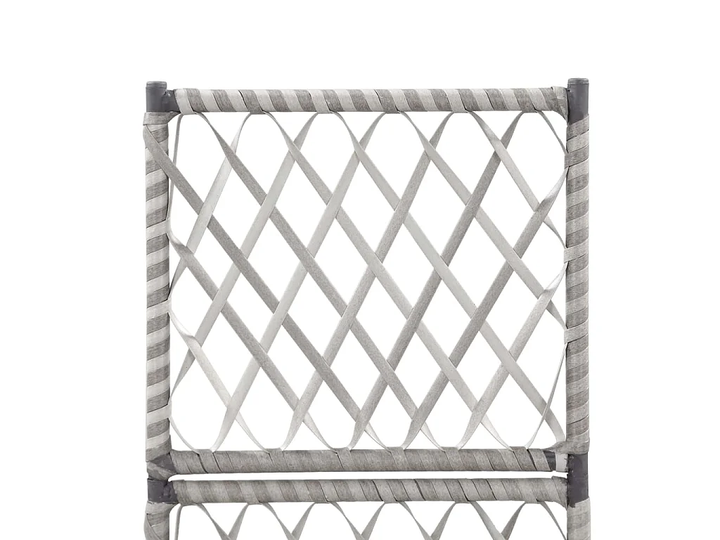 Plantador de cama elevada plantas flores treliça jardim 1 vaso 30 x 30 x 107 cm resina tecida cinza 02_0001257