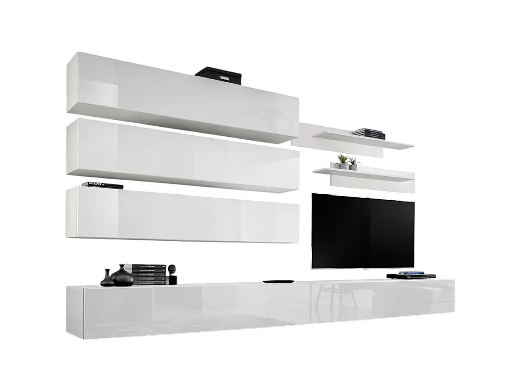 Ensemble de meubles suspendus collection FLY J1 . Coloris blanc.