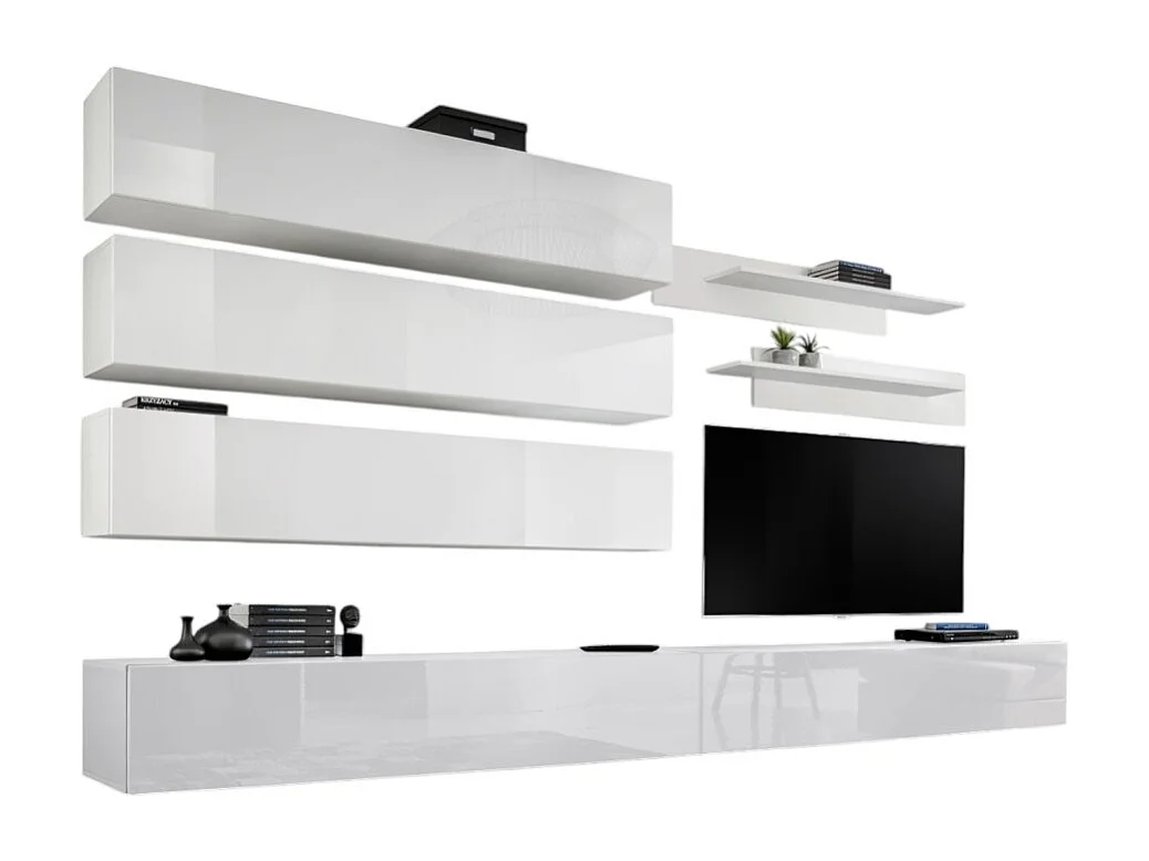 Ensemble de meubles suspendus collection FLY J1 . Coloris blanc.