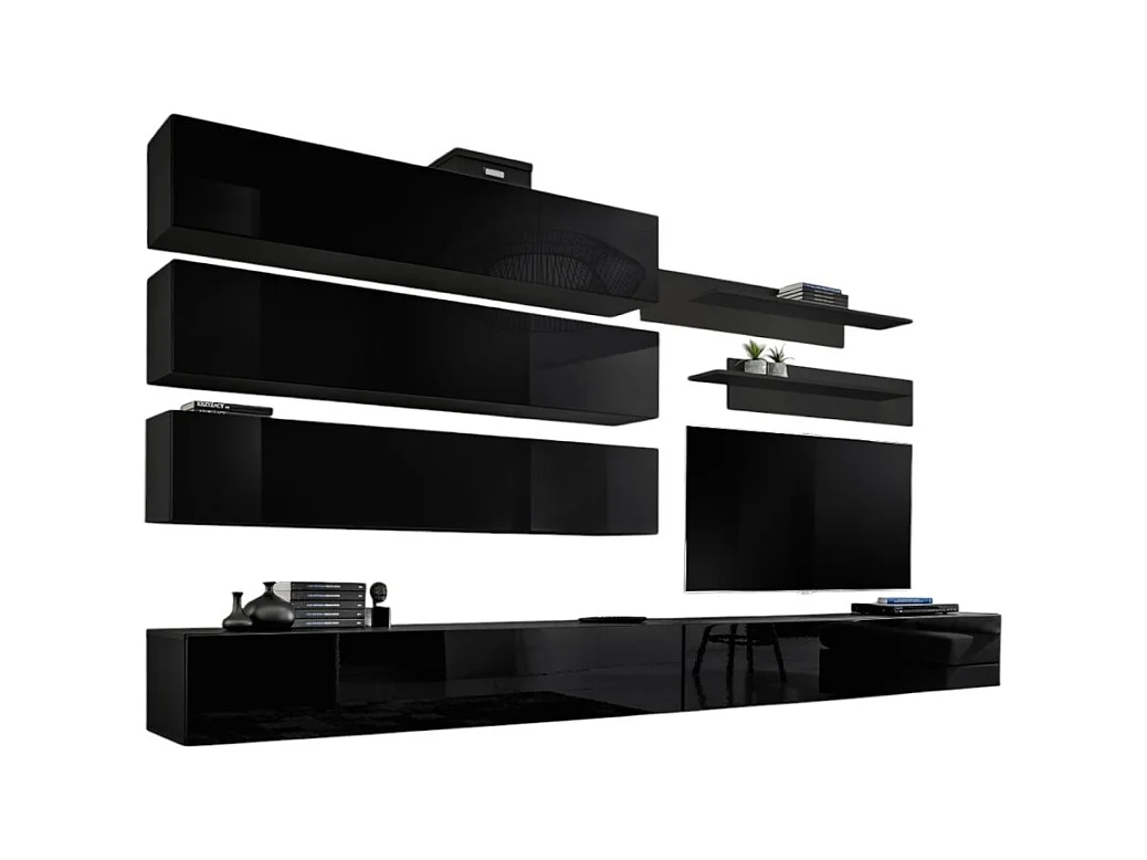 Set van zwevende meubels collectie FLY J1. Kleur zwart.