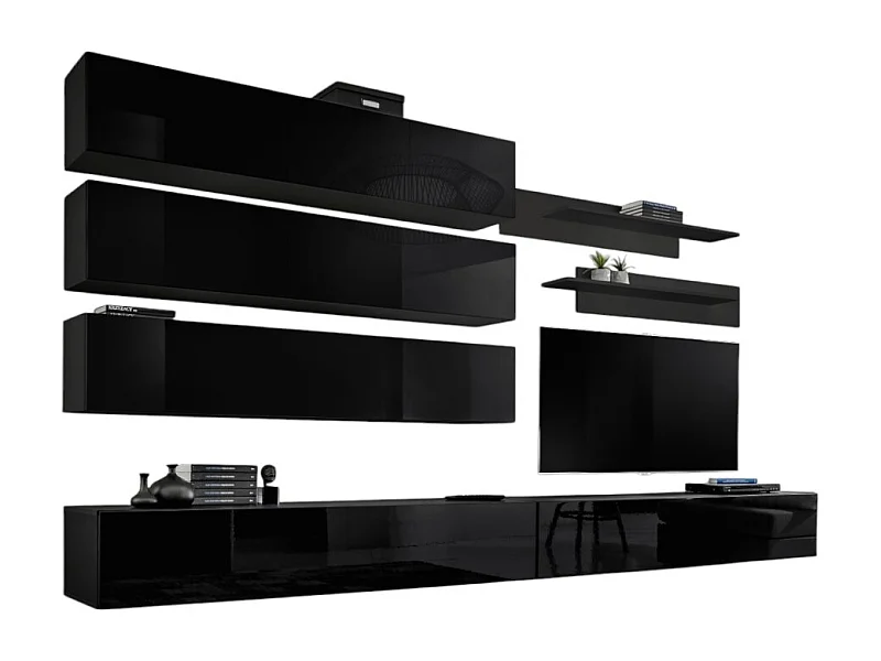 Set van zwevende meubels collectie FLY J1. Kleur zwart.