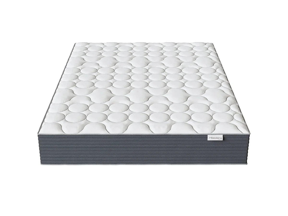Matelas ressorts ensachés 140x190 Spring Plus Hbedding - Mousse à mémoire de forme et ressorts ensachés