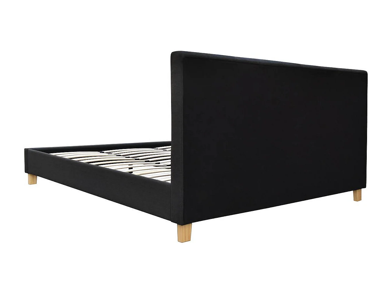 Bed "Emmy" 180x200cm Donkergrijs in Stof met Lattenbodem en Hoofdeinde Inbegrepen