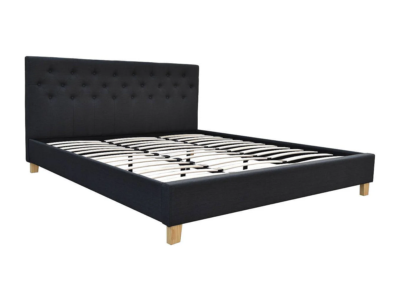 Einzelbett "Emmy" - 180 x 200 cm - Dunkelgrau