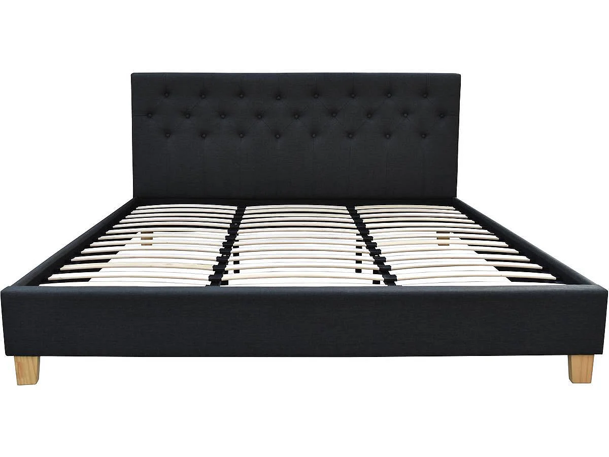 Einzelbett "Emmy" - 180 x 200 cm - Dunkelgrau