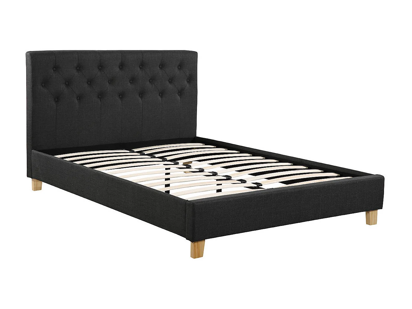 Einzelbett "Emmy" - 160 x 200 cm - Dunkelgrau