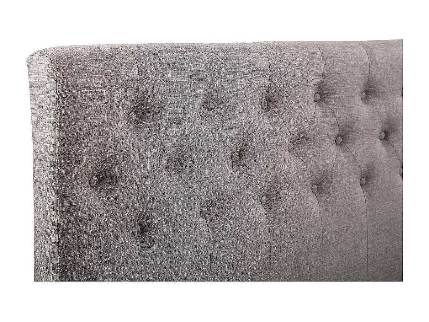 Bed "Emmy" 160x200cm in taupe stof met lattenbodem en hoofdeinde inbegrepen