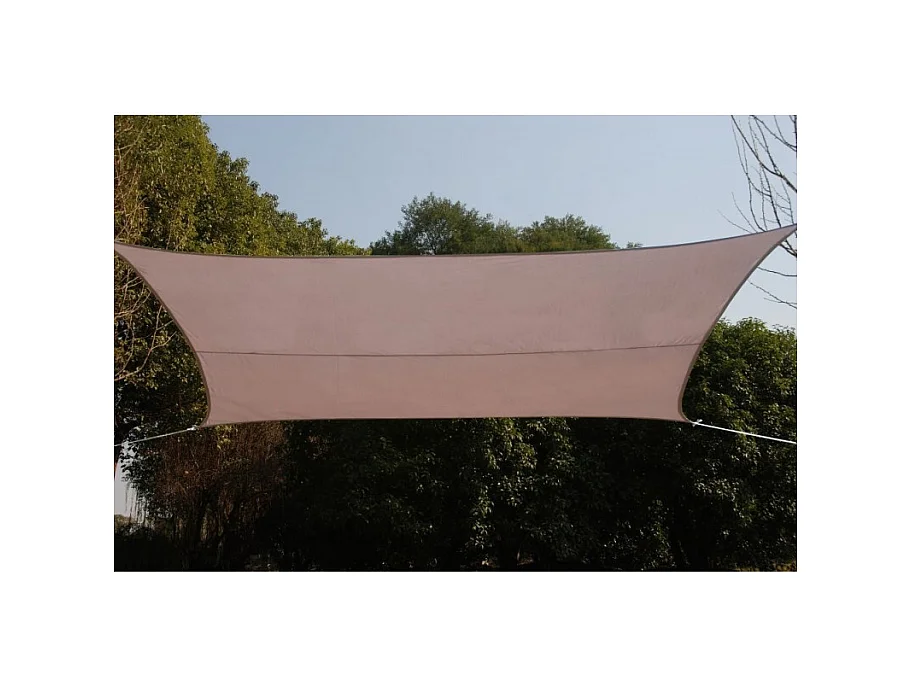 Toile solaire 3x4m Curacao taupe Hespéride - Taupe, forme rectangulaire  3 x 4m