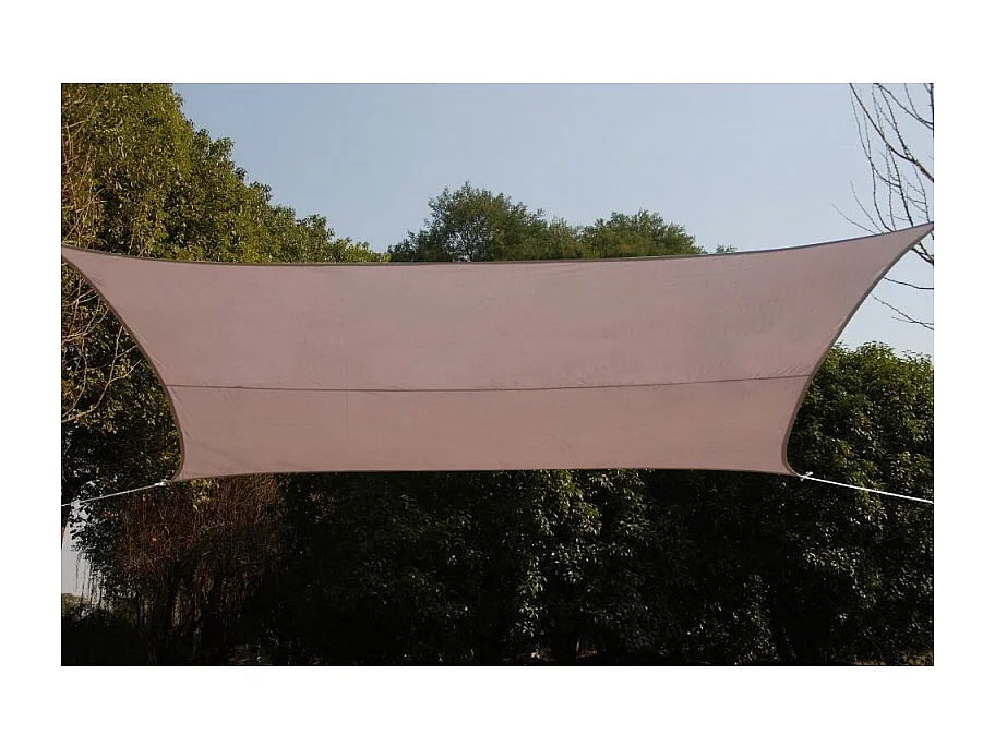 Toile solaire 3x4m Curacao taupe Hespéride - Taupe, forme rectangulaire  3 x 4m