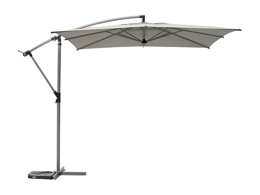 Parasol décentré carré Manoa taupe Hespéride