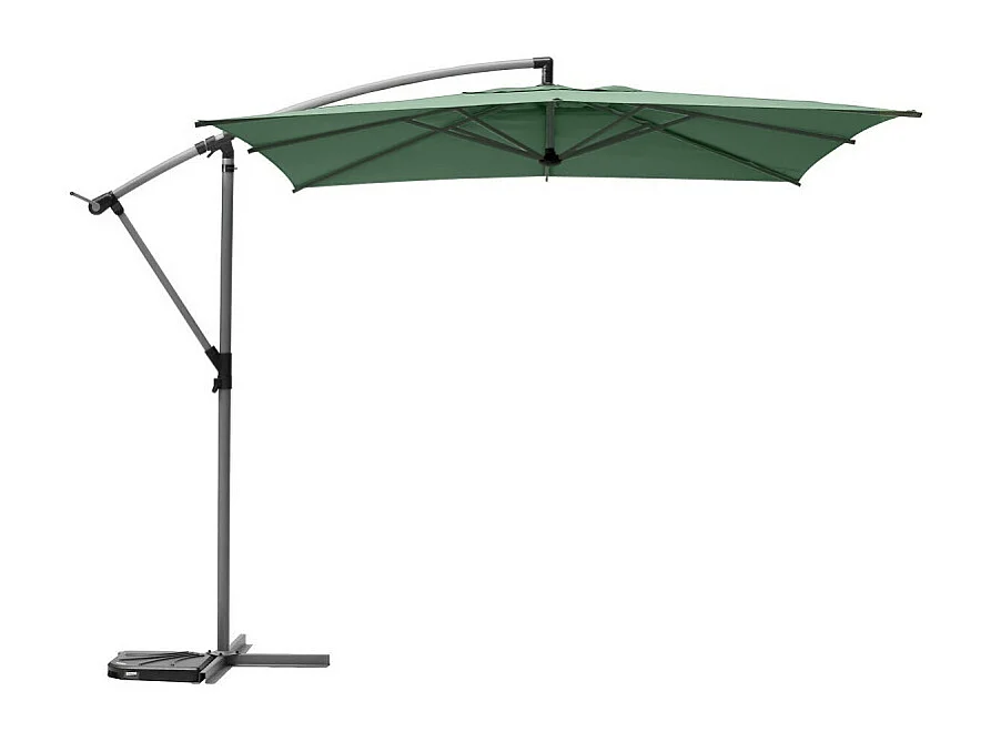 Parasol décentré carré Manoa vert olive Hespéride