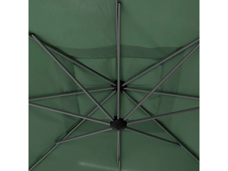 Parasol décentré carré Manoa vert olive Hespéride