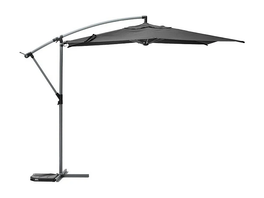 Parasol décentré rond Manoa ardoise Hespéride