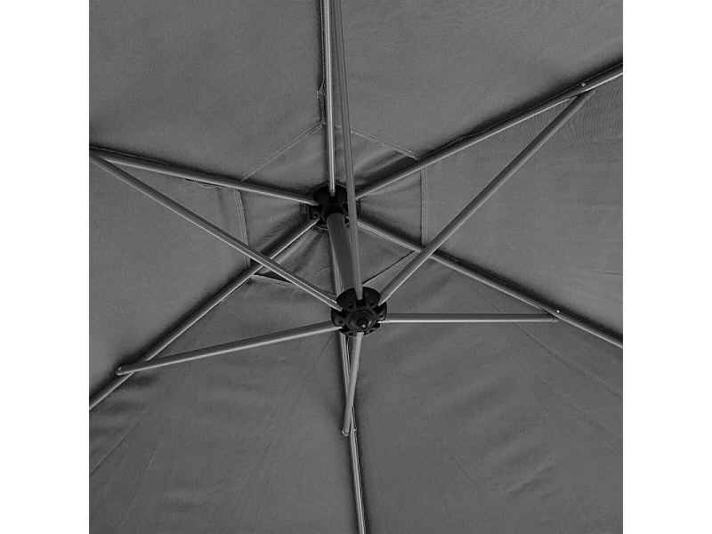 Parasol décentré rond Manoa ardoise Hespéride