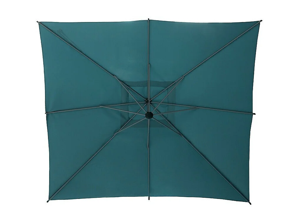 Parasol décentré carré Manoa bleu canard Hespéride