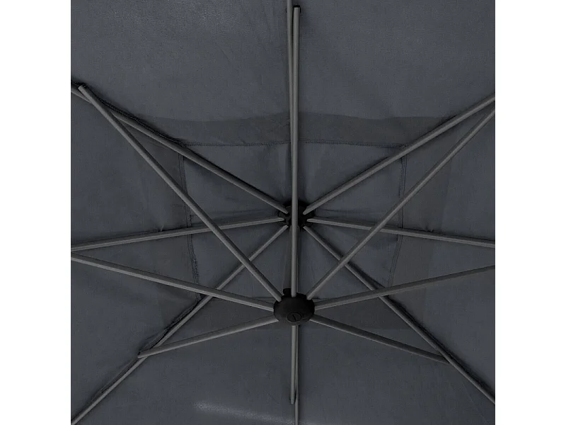 Parasol décentré carré Manoa ardoise Hespéride