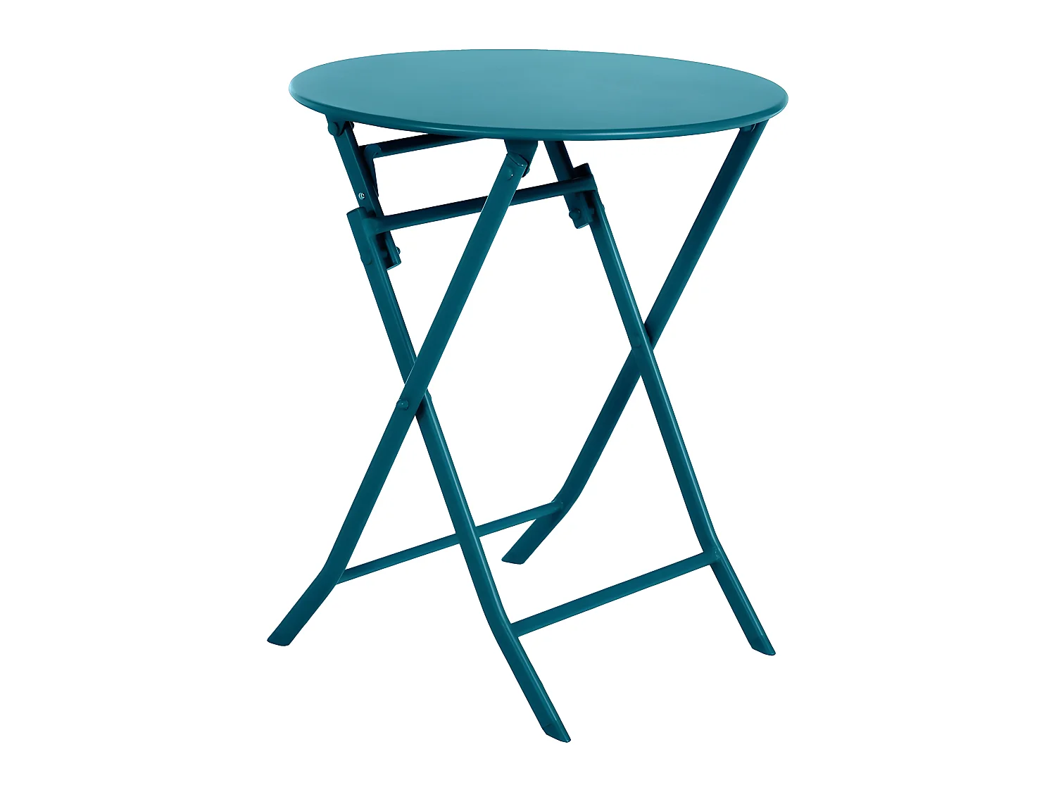 Table ronde pliante Greensboro 2p bleu canard Hespéride
