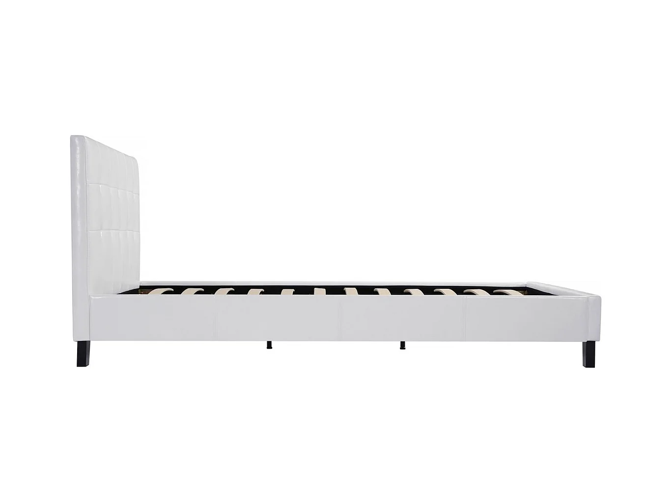 Bed "Julia" PVC Wit met Gestoffeerd Hoofdeinde - 140 x 190 cm