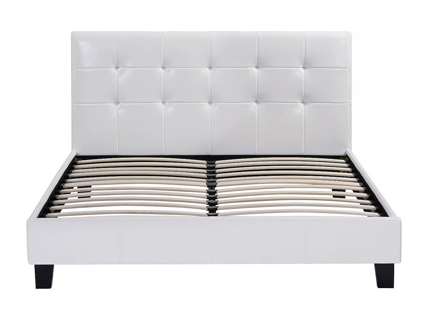 Lit double en pvc "Julia" - 140 x 190 cm - Blanc