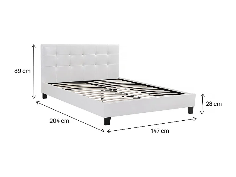 Cama "Julia" color Blanco - 140 x 190 cm