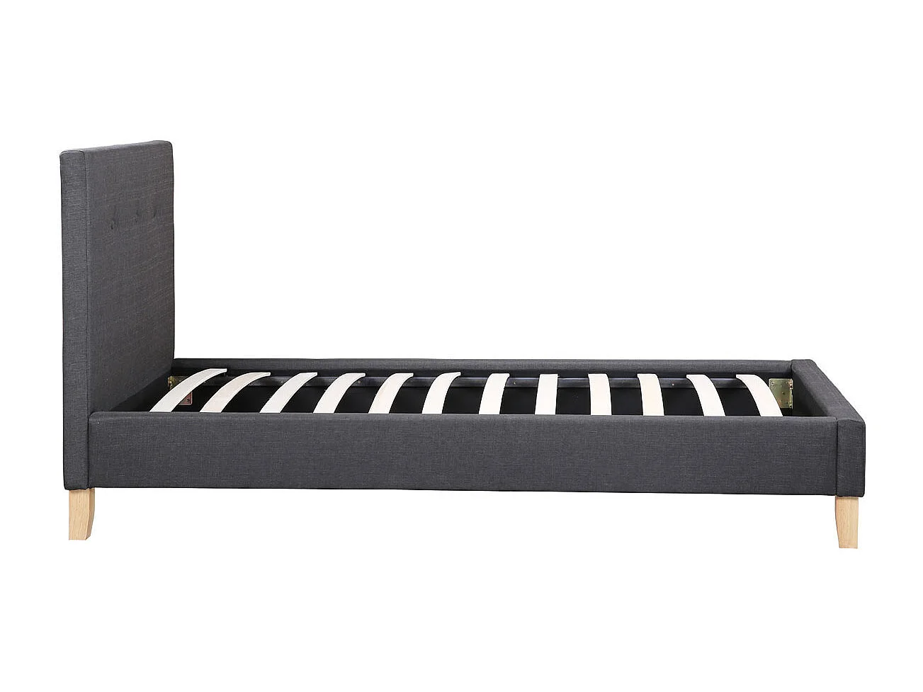 Lit "Elise" - 90 x 190 cm - Gris foncé